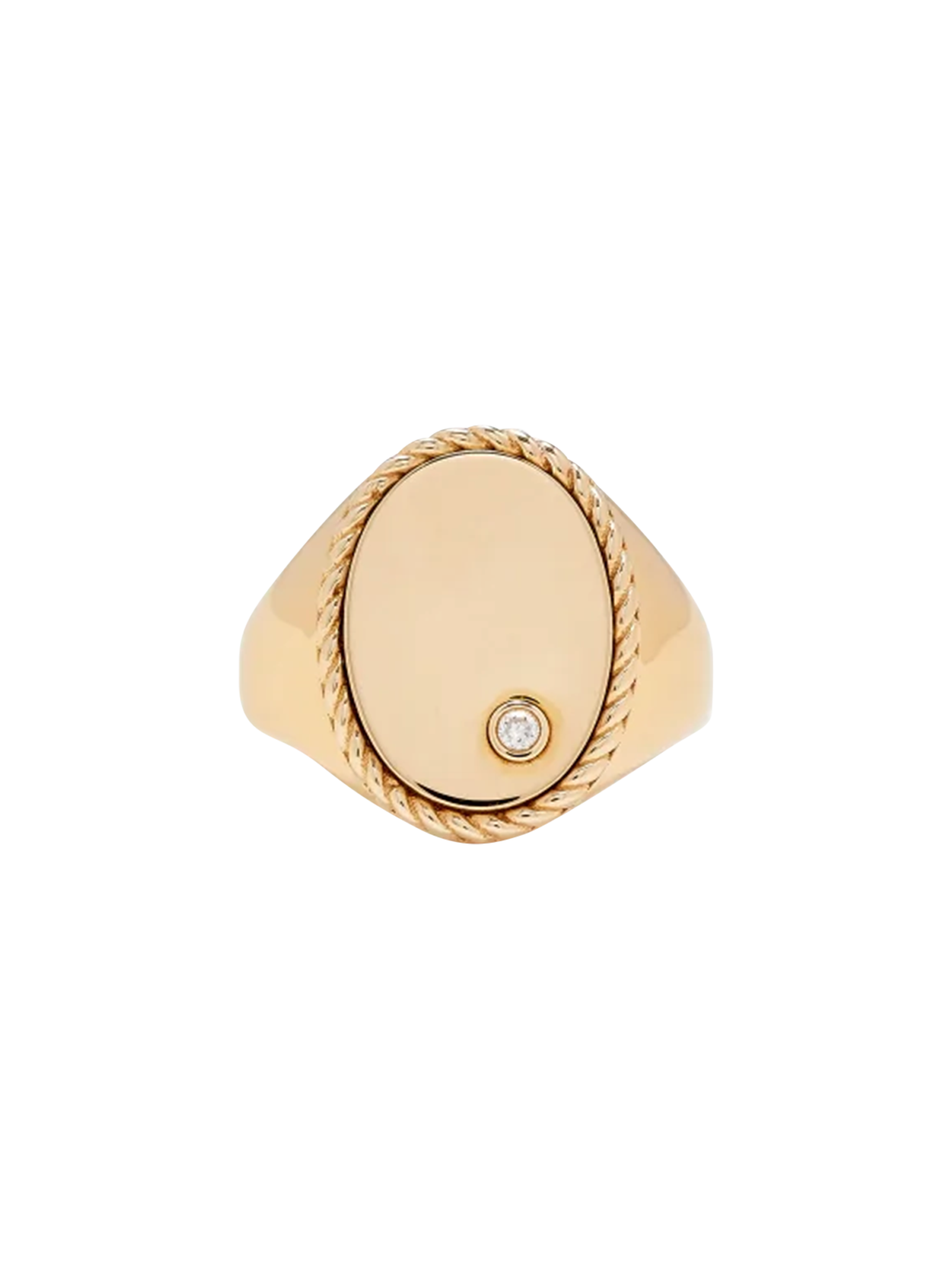 Oval signet ring gold yellow gold